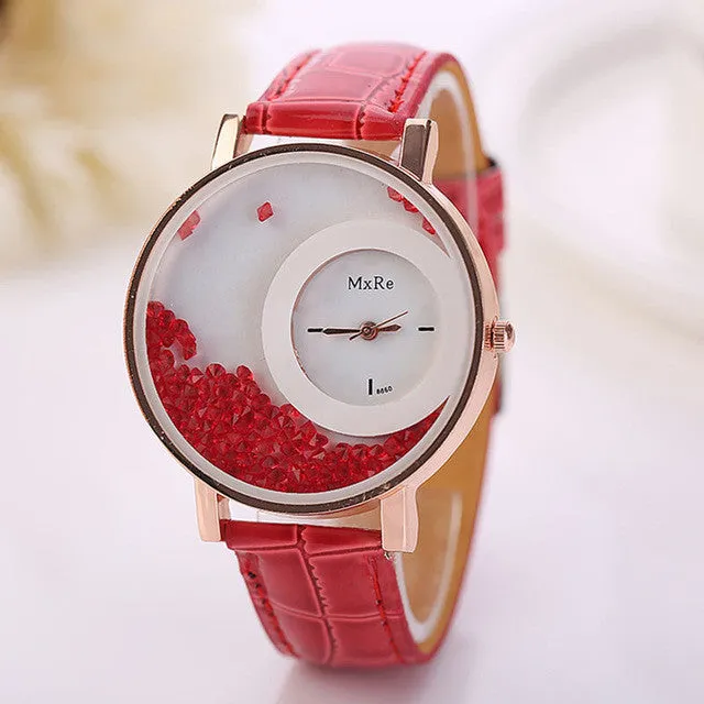 Crystal Quicksand Quartz Fashion Watch