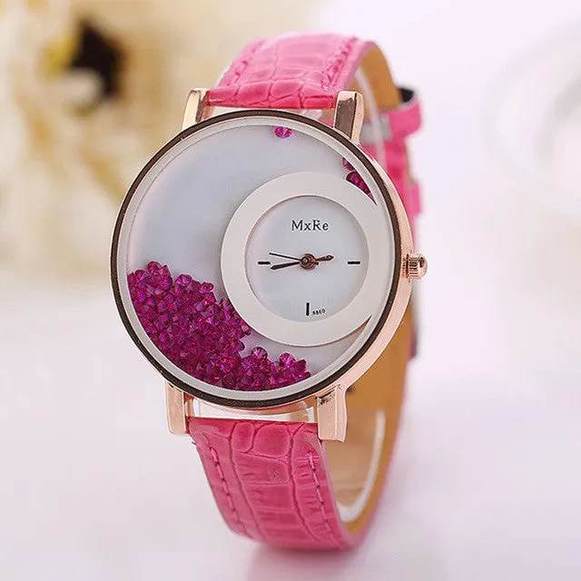 Crystal Quicksand Quartz Fashion Watch