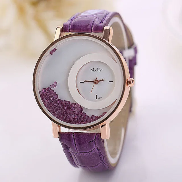 Crystal Quicksand Quartz Fashion Watch
