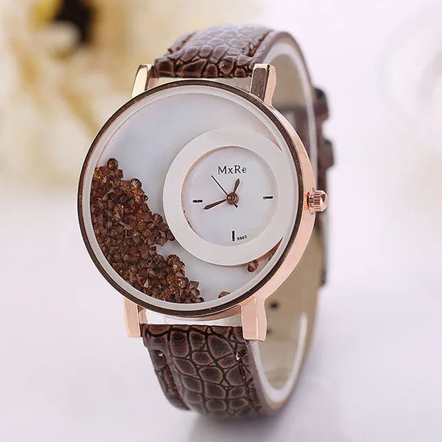 Crystal Quicksand Quartz Fashion Watch
