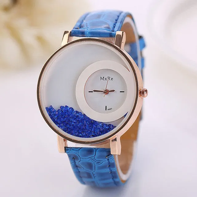 Crystal Quicksand Quartz Fashion Watch
