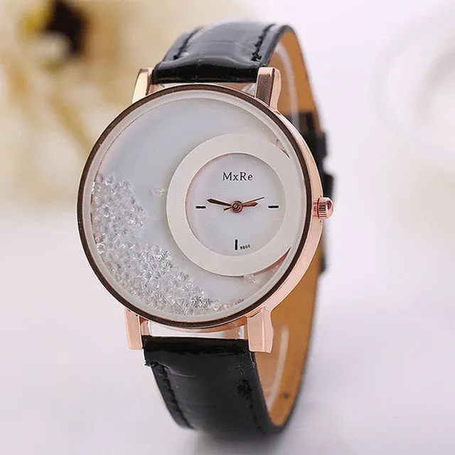 Crystal Quicksand Quartz Fashion Watch