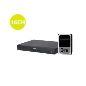 Dahua 16ch XVR with 3TB HDD, DH-XVR5216A-4KL-I3-3TB
