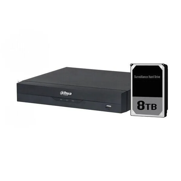 Dahua 4ch XVR with 8TB installed, DH-XVR5104HS-4KL-I3-8TB