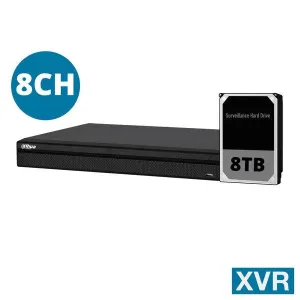 Dahua 8ch XVR with 8TB HDD installed, DH-XVR5108HS-4KL-I3-8TB