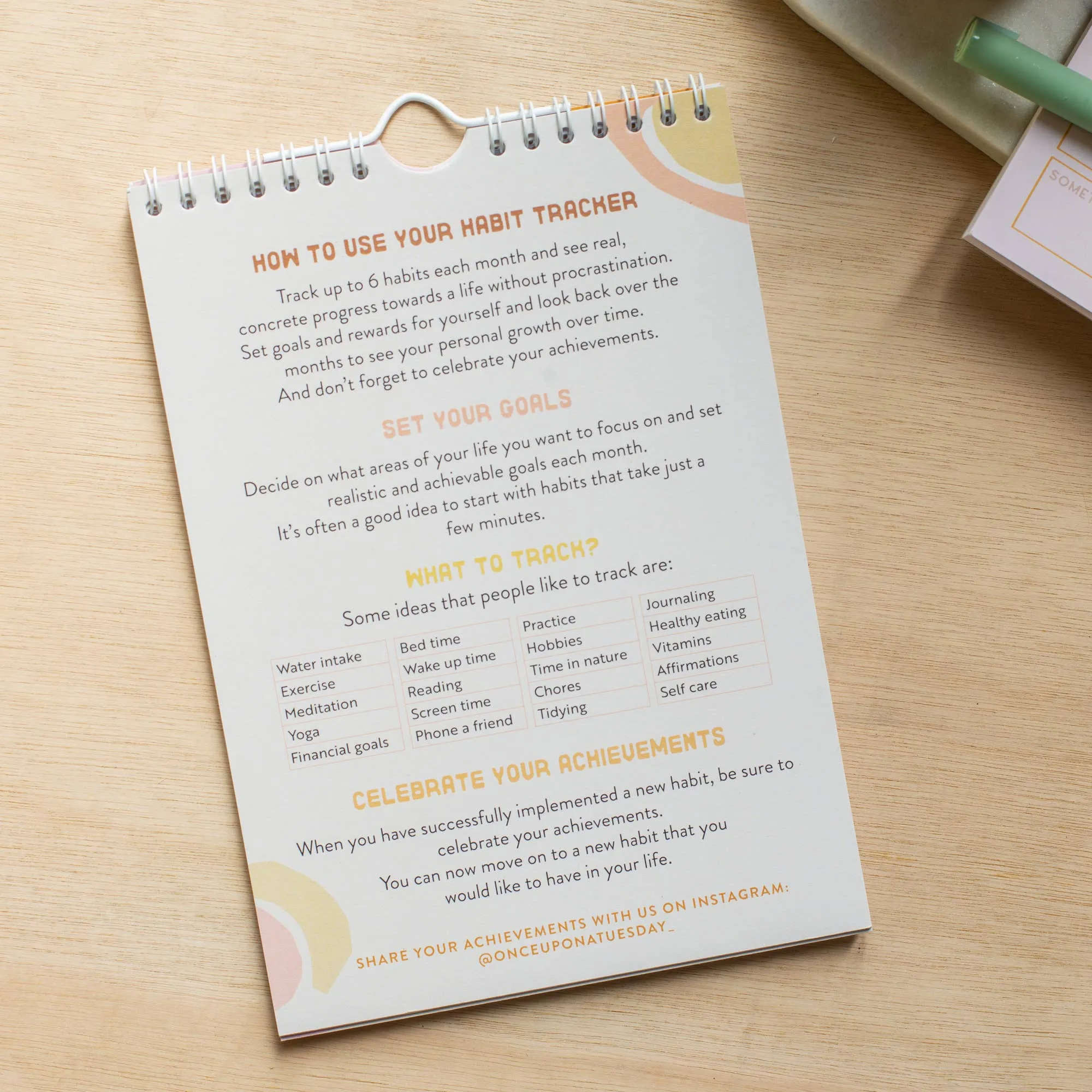 Daily Habit Tracker-12 Month Goal Planner