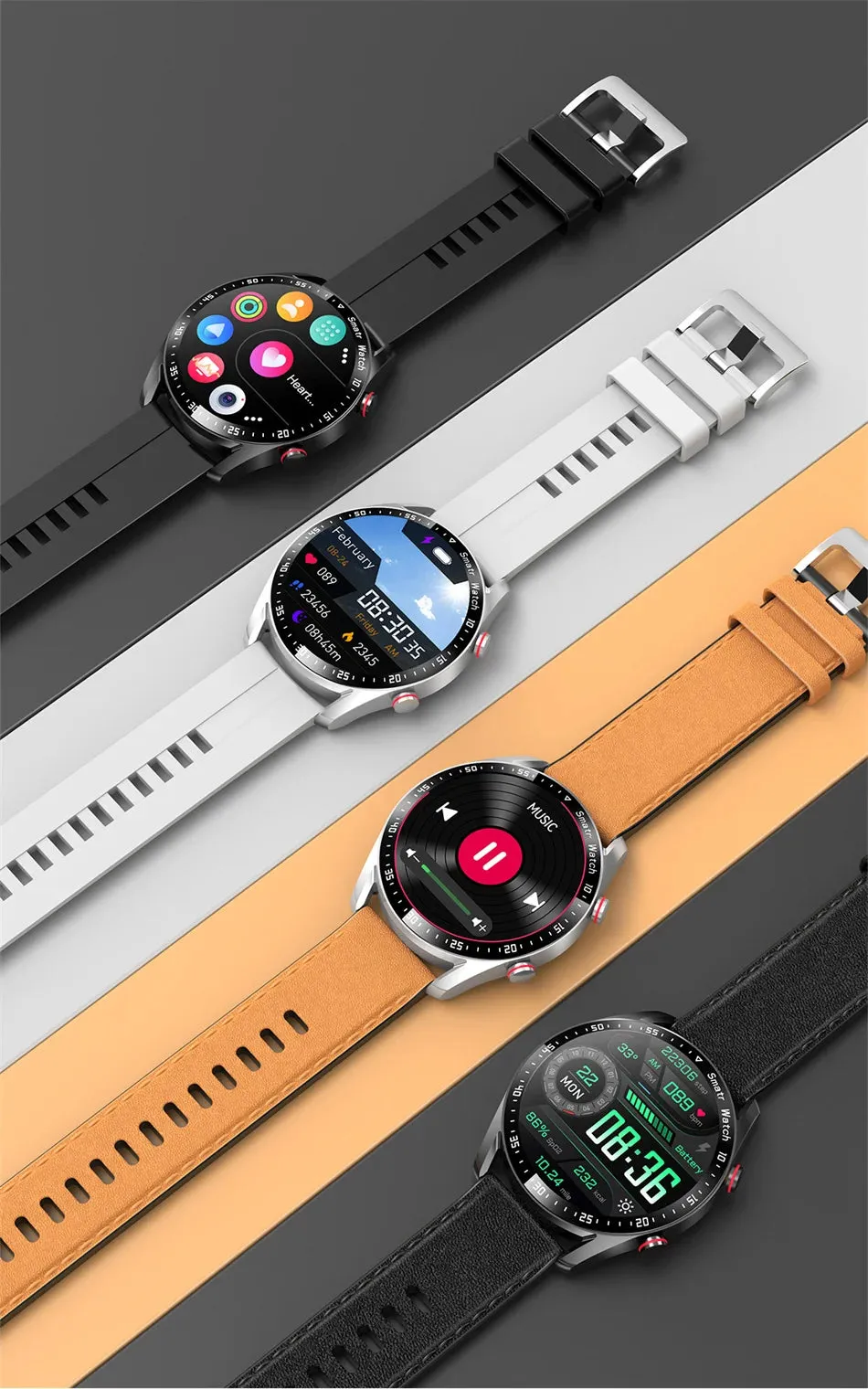 ECG PPG Bluetooth Call Smart Watch Men Laser Health Blood Pressure Fitnes Sports Watches Man Sports Waterproof Smartwatch Box