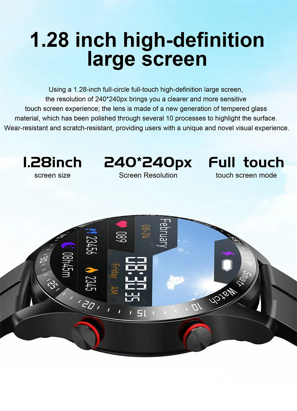 ECG PPG Bluetooth Call Smart Watch Men Laser Health Blood Pressure Fitnes Sports Watches Man Sports Waterproof Smartwatch Box