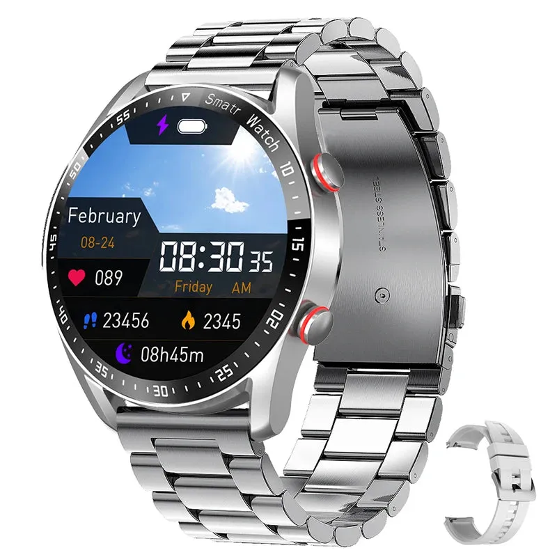 ECG PPG Bluetooth Call Smart Watch Men Laser Health Blood Pressure Fitnes Sports Watches Man Sports Waterproof Smartwatch Box