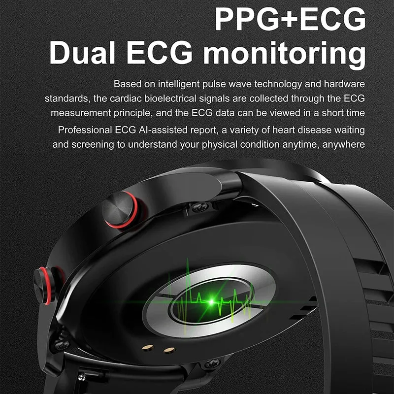 ECG PPG Bluetooth Call Smart Watch Men Laser Health Blood Pressure Fitnes Sports Watches Man Sports Waterproof Smartwatch Box