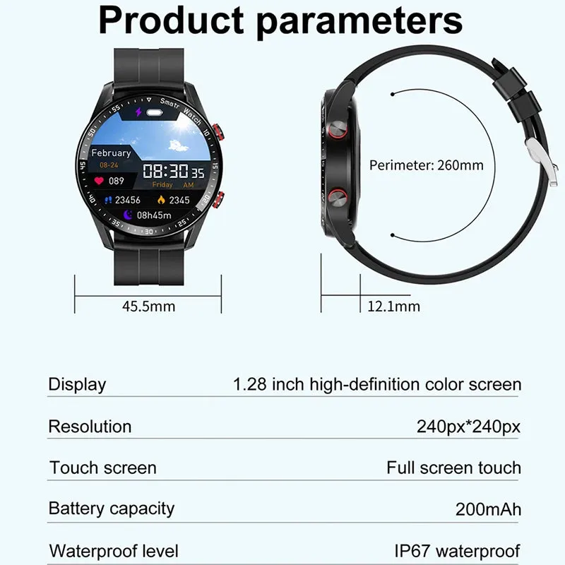 ECG PPG Bluetooth Call Smart Watch Men Laser Health Blood Pressure Fitnes Sports Watches Man Sports Waterproof Smartwatch Box