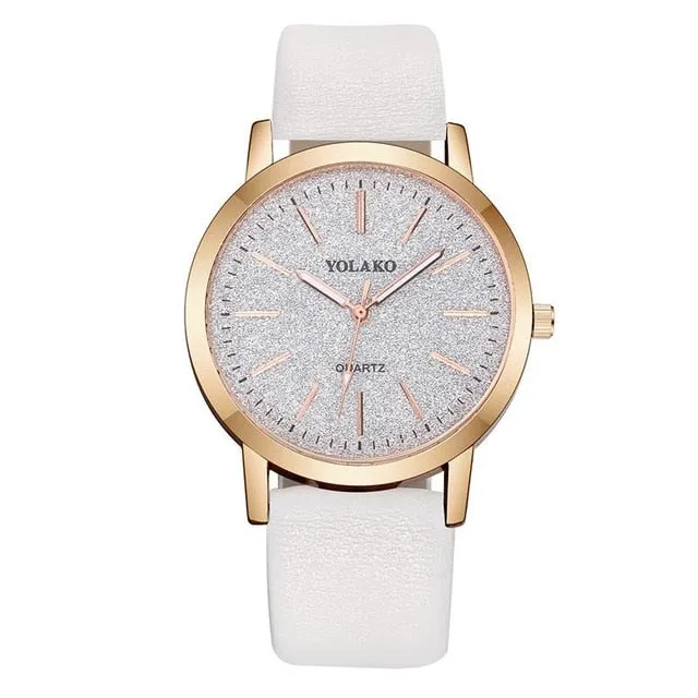 Elegant leather Strap watch