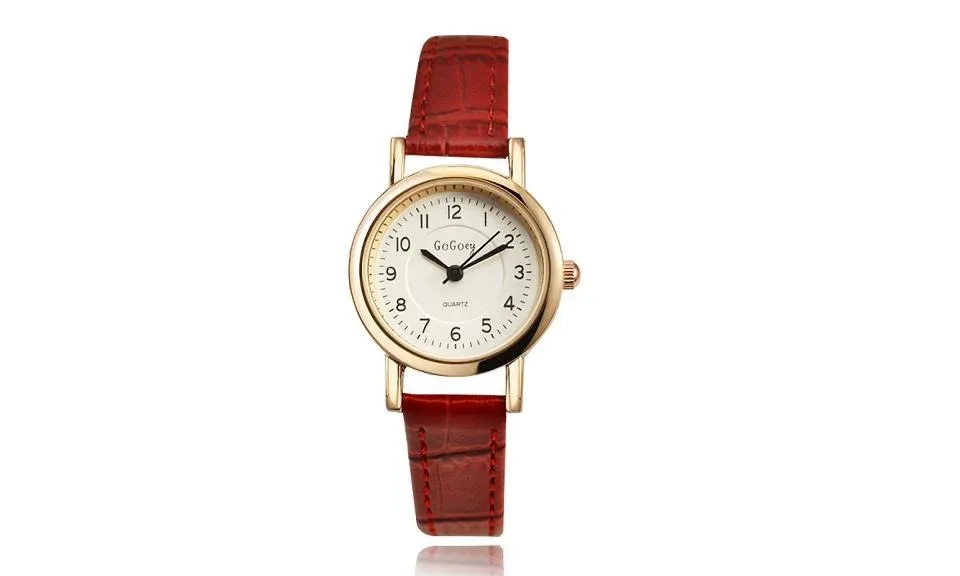 Elegant Rose Gold Leather Women's Watch