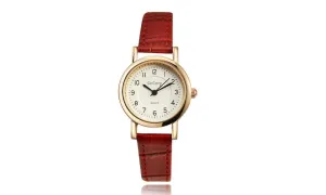 Elegant Rose Gold Leather Women's Watch