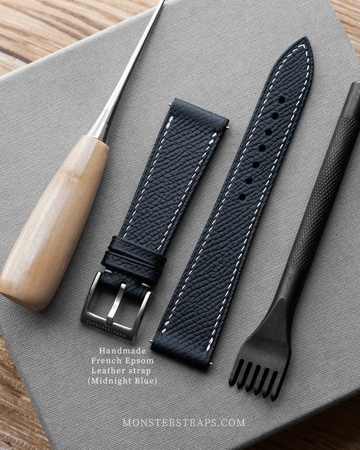 Epsom Leather Strap (Midnight Blue)
