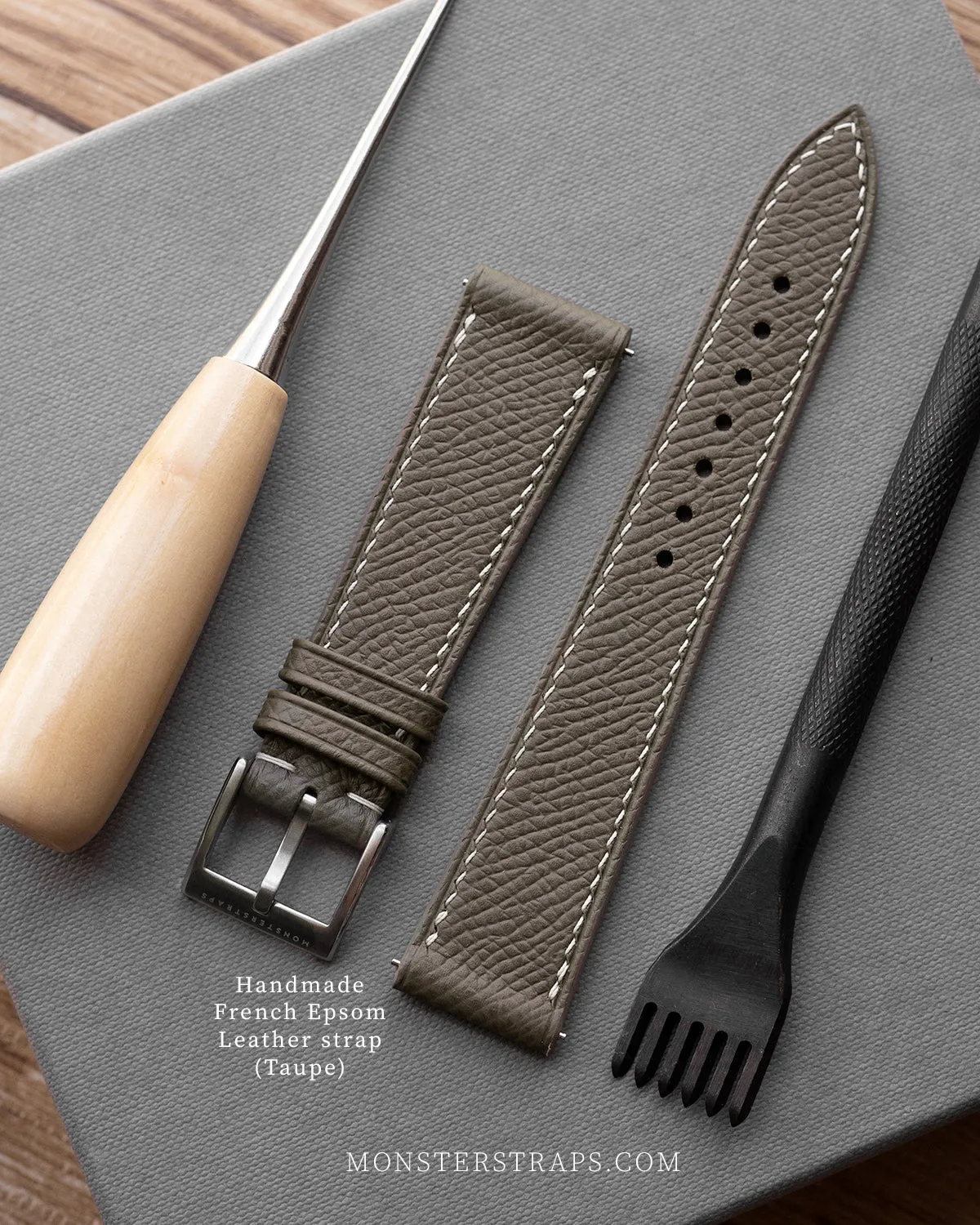 Epsom Leather Strap (Taupe)