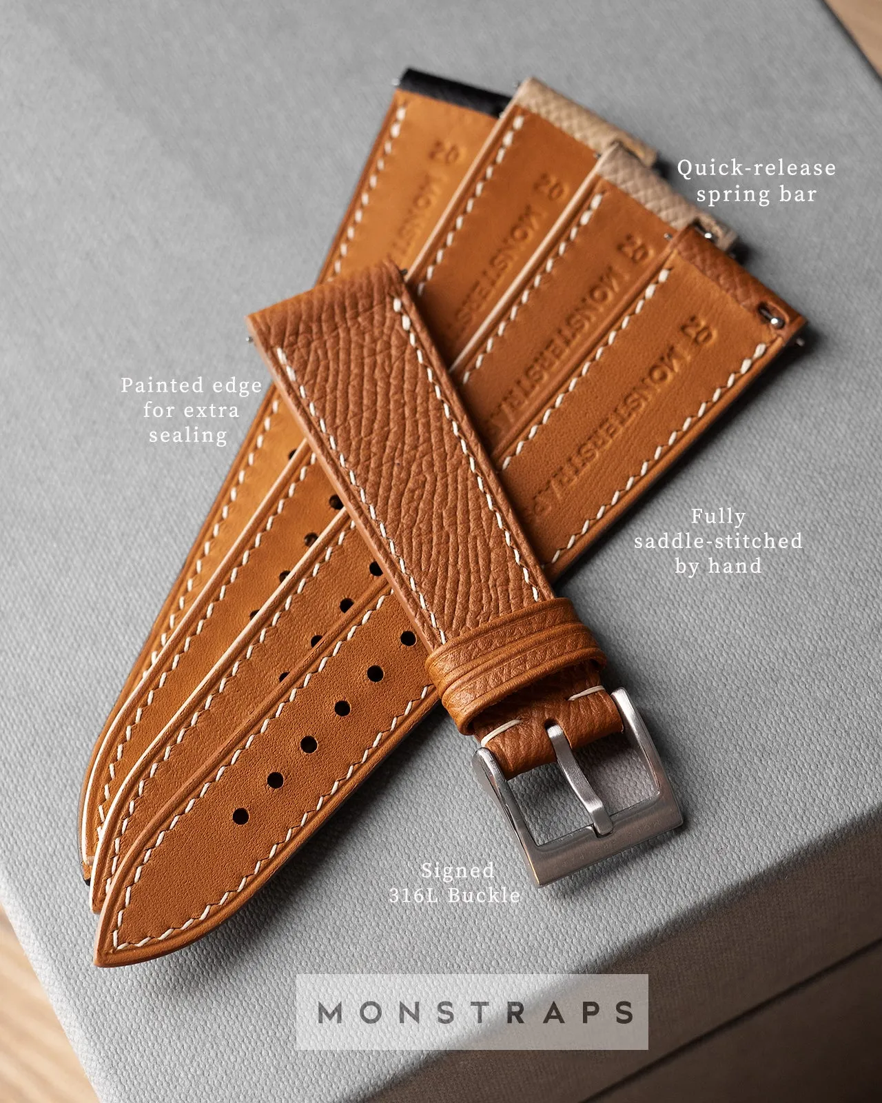 Epsom Leather Strap (Taupe)