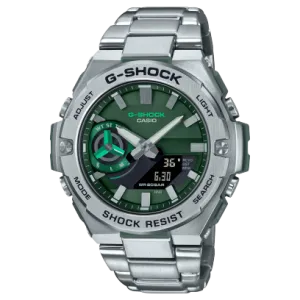 G-Shock Solar powered Smartphone Link, Green Dial Black Metal Band Watch for Men, GST-B500AD-3ADR