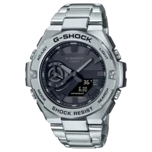 G-Shock Solar powered Smartphone Link, Grey Dial Silver Metal Band Watch for Men, GST-B500D-1A1DR