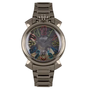 GaGà Milano Watch Manuale Forty-Four 44mm Skeleton IP Gun