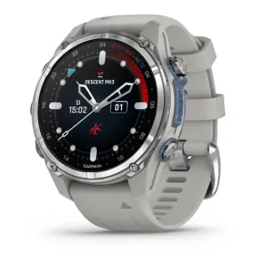 Garmin Descent Mk3 – 43 mm Stainless Steel with Fog Gray Silicone Band