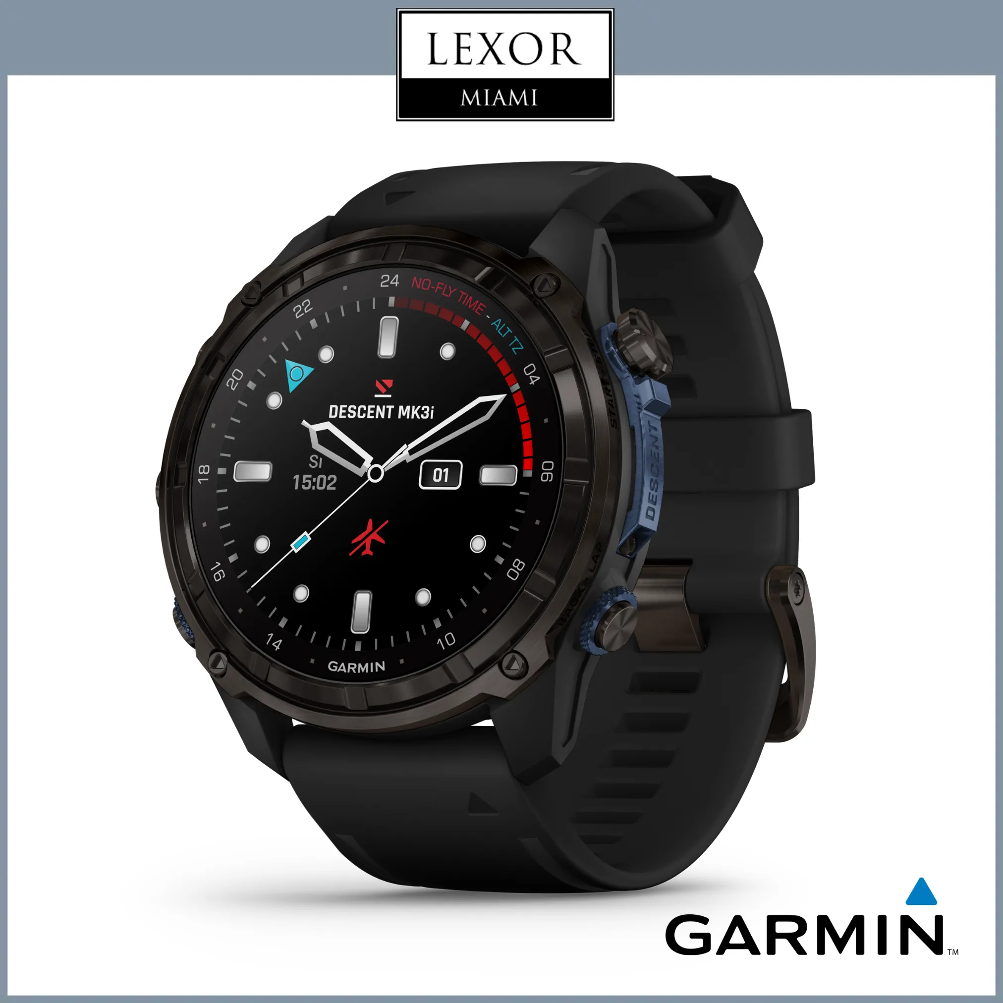 Garmin Descent™ Mk3i – 51 mm, Carbon Gray DLC Titanium with Black Silicone Band 010-02752-10 Watches UPC  753759332891