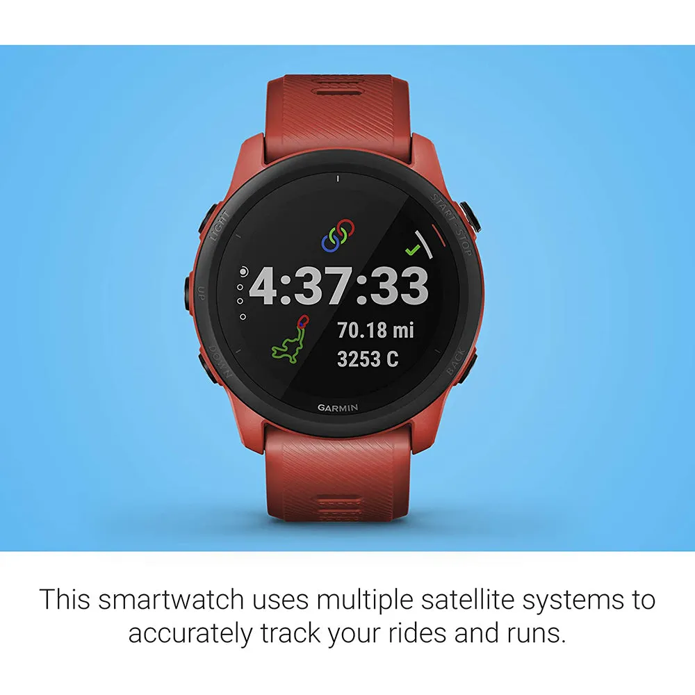 Garmin Forerunner 745 Magma Red Silicone Strap Digital Dial GPS Running and Triathlon Smart Watch - 010-02445-02