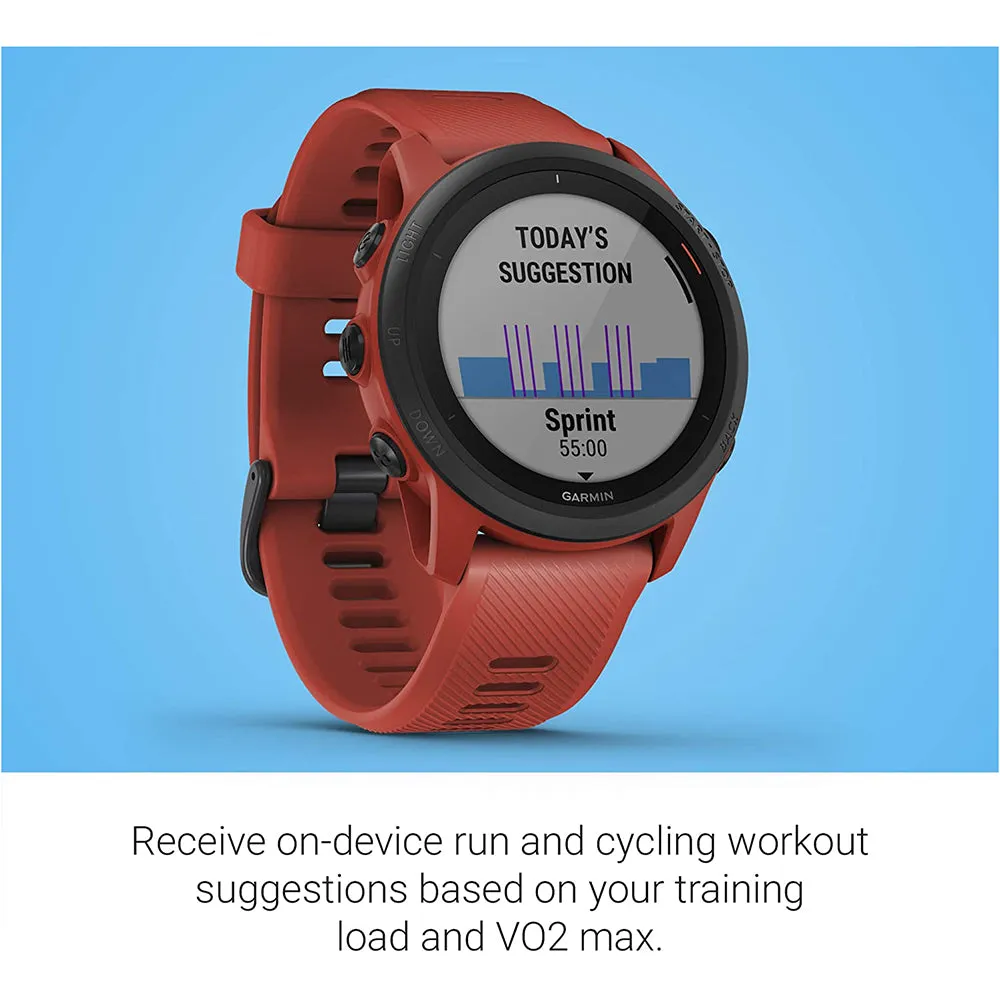 Garmin Forerunner 745 Magma Red Silicone Strap Digital Dial GPS Running and Triathlon Smart Watch - 010-02445-02