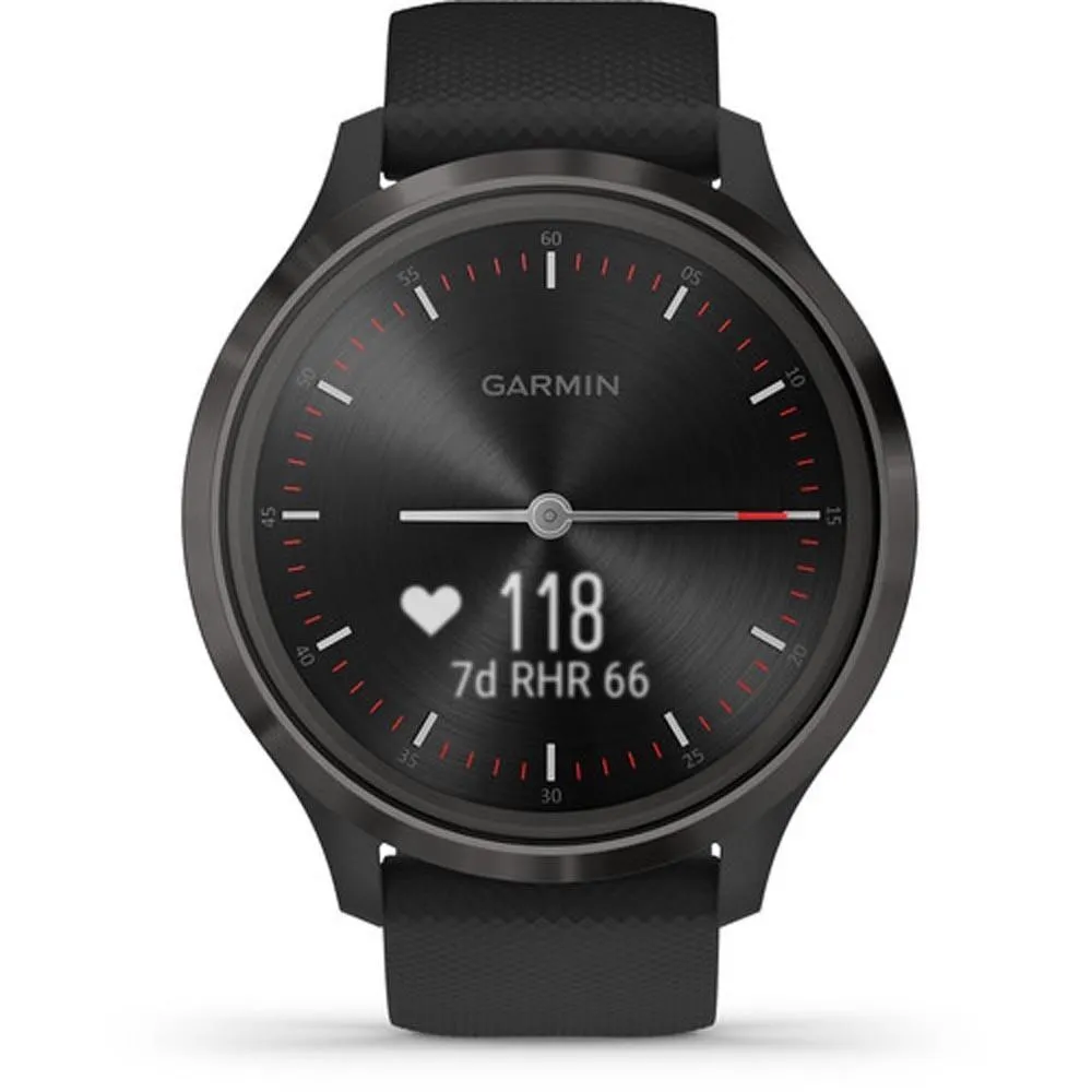Garmin vivomove 3S Black Silicone Band Black Digital Dial Hybrid Smart Watch - 010-02239-01