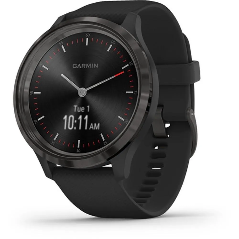 Garmin vivomove 3S Black Silicone Band Black Digital Dial Hybrid Smart Watch - 010-02239-01
