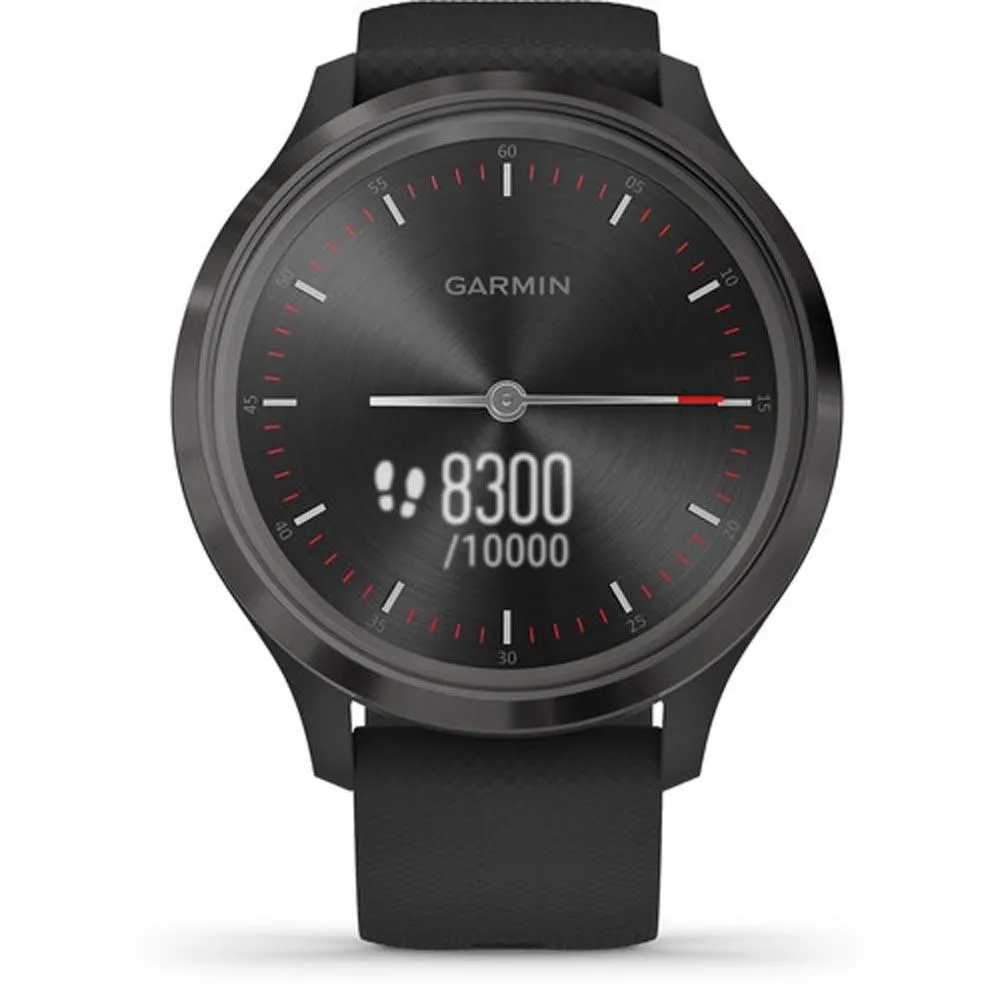 Garmin vivomove 3S Black Silicone Band Black Digital Dial Hybrid Smart Watch - 010-02239-01