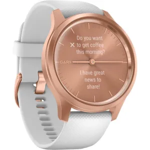 Garmin Vívomove Unisex White Silicone Band Gold Quartz Dial Hybrid Watch - 010-02240-00