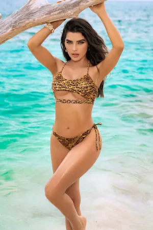 Glamourous Halter Neck Underboob Two Piece Swimsuit
