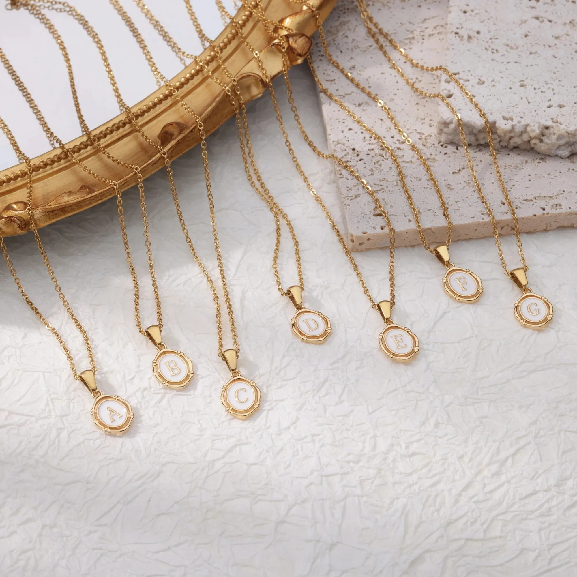 Golden Drip Oil Letter Pendant Necklace - Elegant Fashion Jewelry for Women