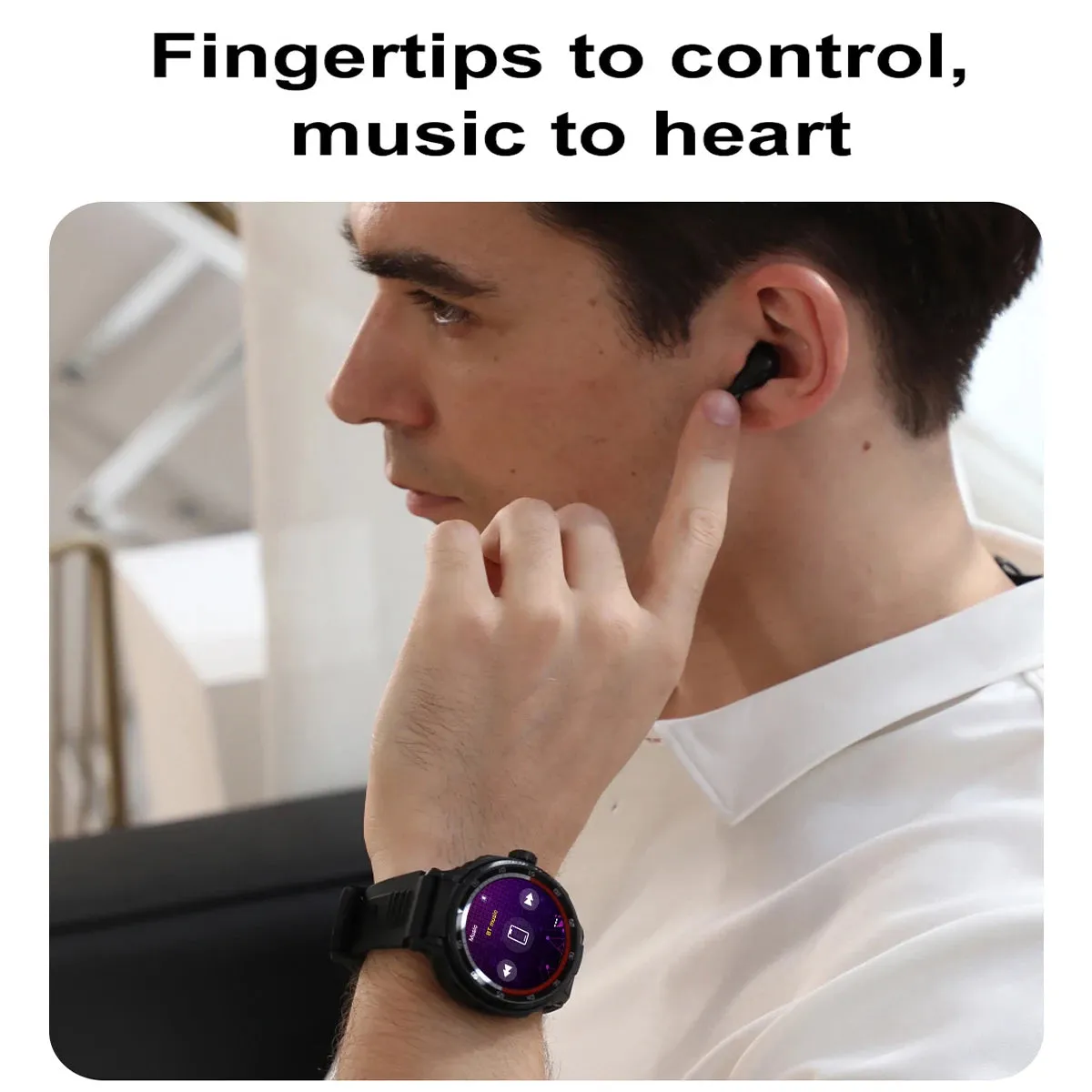 Headset Smart Watch Men TWS 2 in 1 Wireless BluetoothCall Earphone NFC Blood Pressure Heart Rate Testing Health Sport Smartwatch