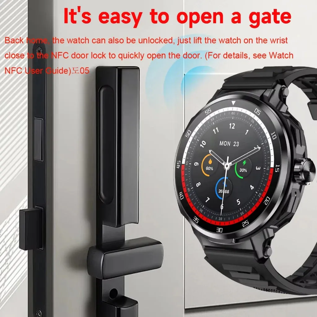 Headset Smart Watch Men TWS 2 in 1 Wireless BluetoothCall Earphone NFC Blood Pressure Heart Rate Testing Health Sport Smartwatch