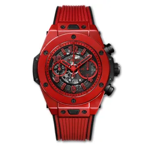 Hublot Big Bang Unico Limited Edition Red Magic Chronograph Automatic Matte Red Skeletal Dial Men's Watch 411.CF.8513.RX