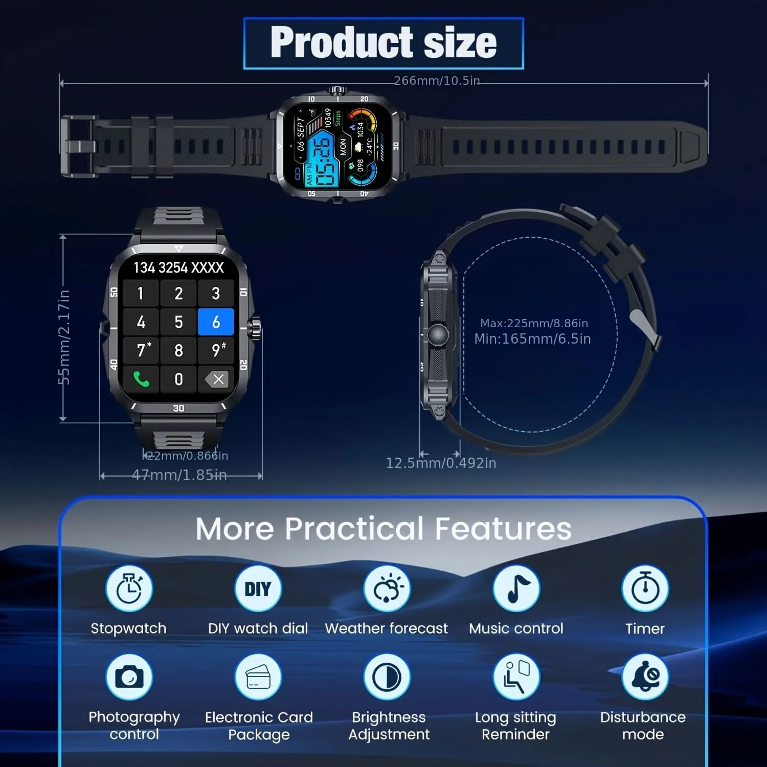 IPX8 Water-Resistant Smart Watch