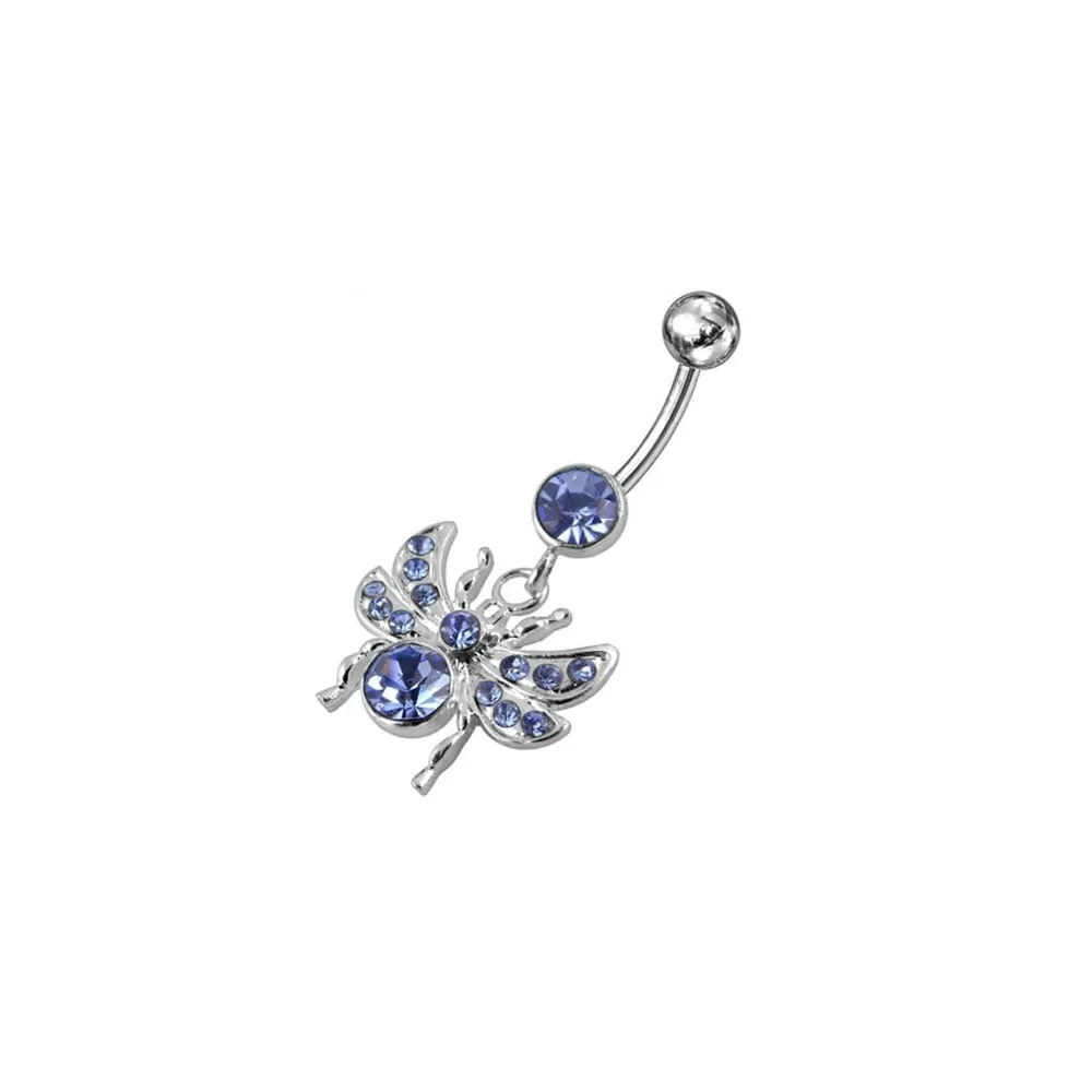 Jeweled flies Dangling Belly Ring