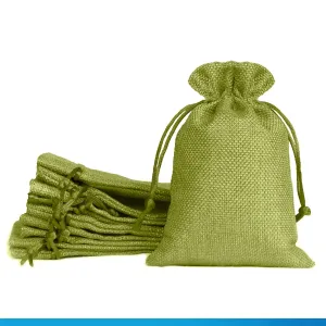 Jute Linen, Return Gifts, Pouches, Drawstring Bags (Color Green)
