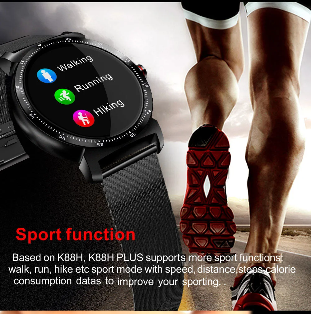 K88H Plus Fitness Smart Watch non-waterproof 1.3 inch Metallic Band