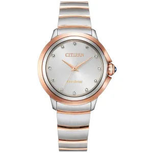 Ladies' Citizen Eco-Drive Ceci Two-Tone Diamond Accent Watch | 32mm | EM0956-54A