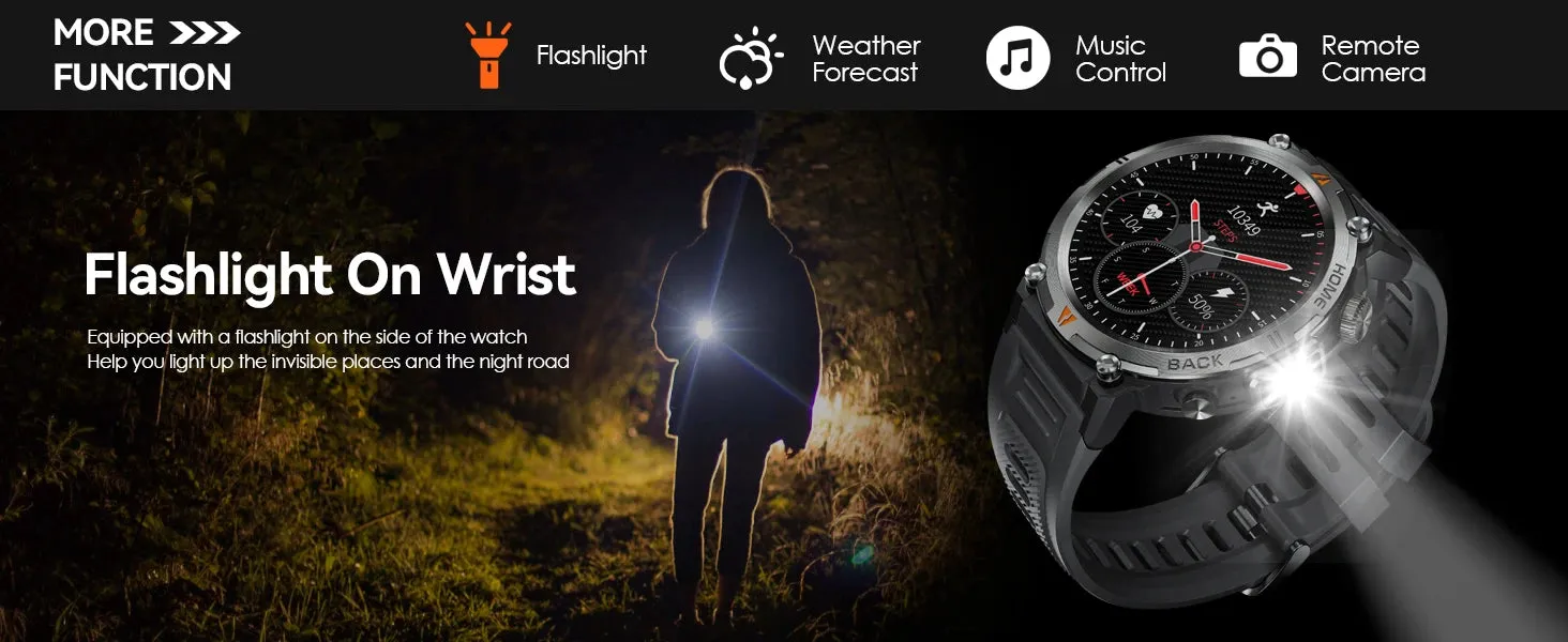 LaNikar 2024 New Bluetooth Call Smart Watch Men Full Touch Screen Health Monitor With Flashlight Men SmartWatch For IOS Android