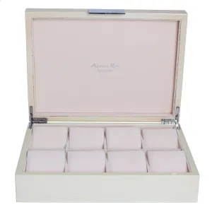 Large Vanilla Croc & Silver Watch Box