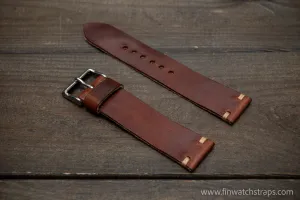 Leather watch strap, Wickett & Craig of America leather band, handmade in Finland 10-26 mm.