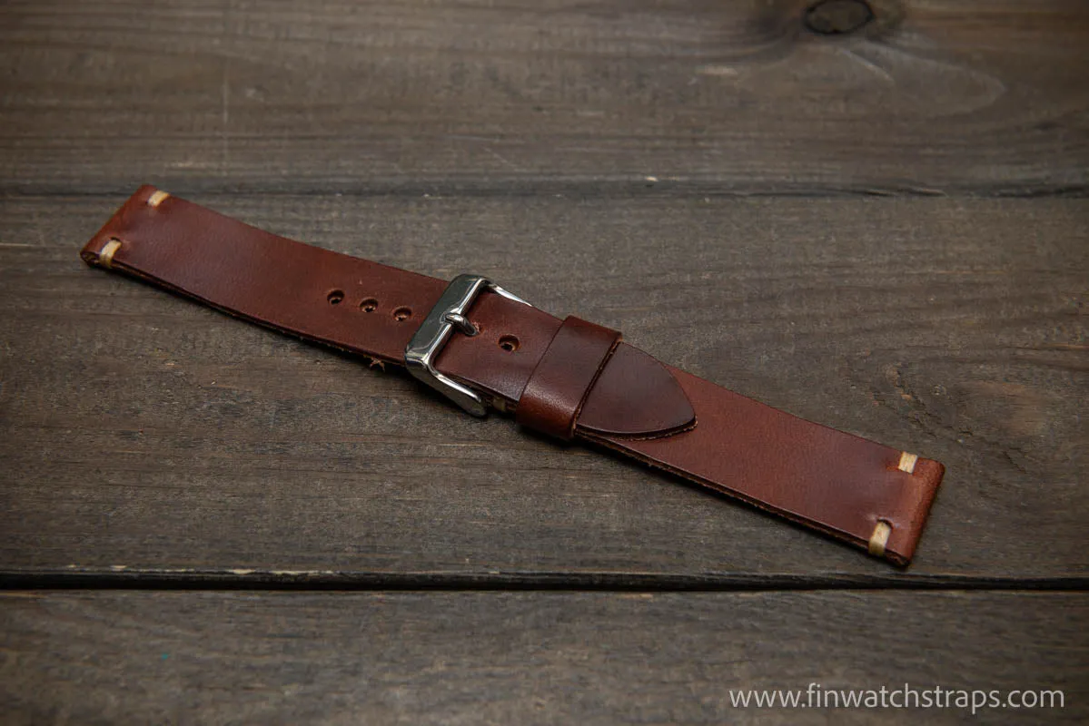Leather watch strap, Wickett & Craig of America leather band, handmade in Finland 10-26 mm.
