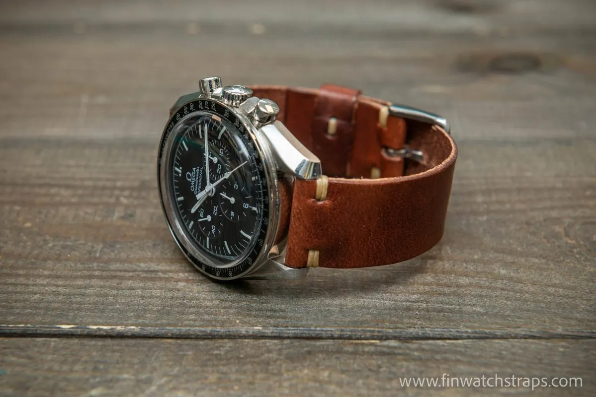 Leather watch strap, Wickett & Craig of America leather band, handmade in Finland 10-26 mm.