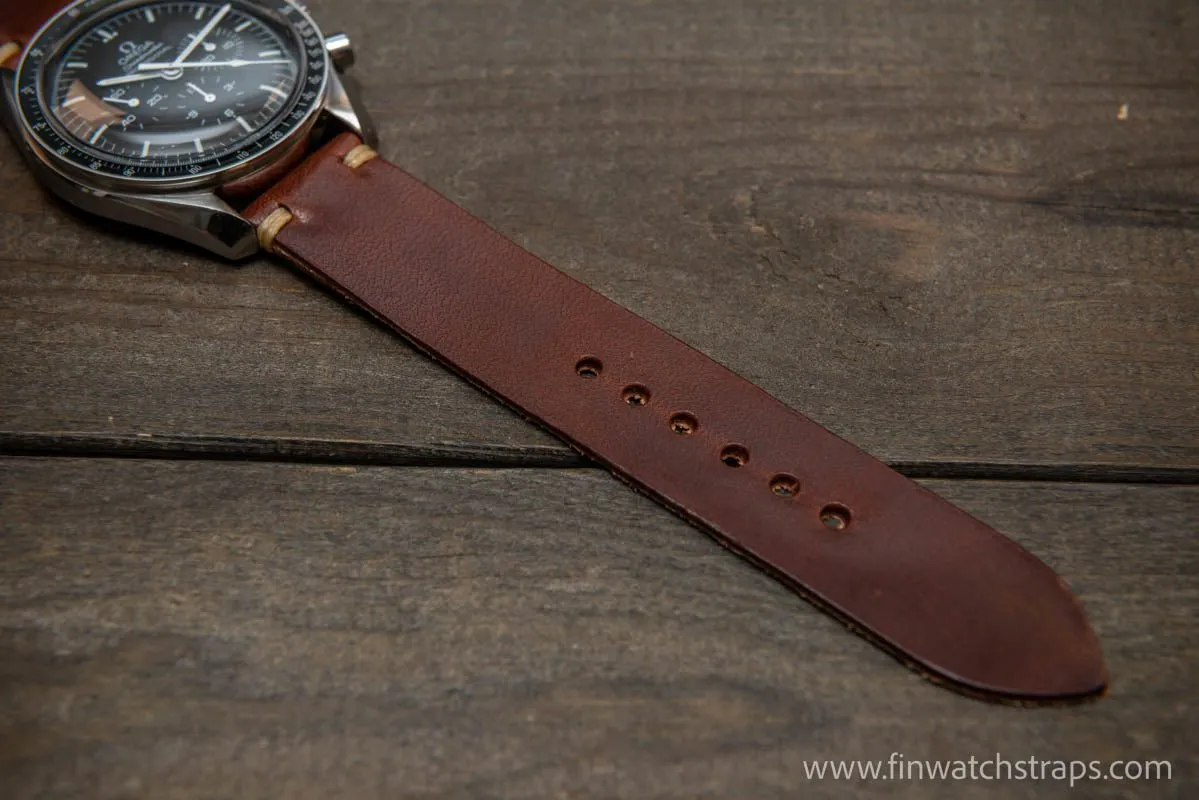 Leather watch strap, Wickett & Craig of America leather band, handmade in Finland 10-26 mm.
