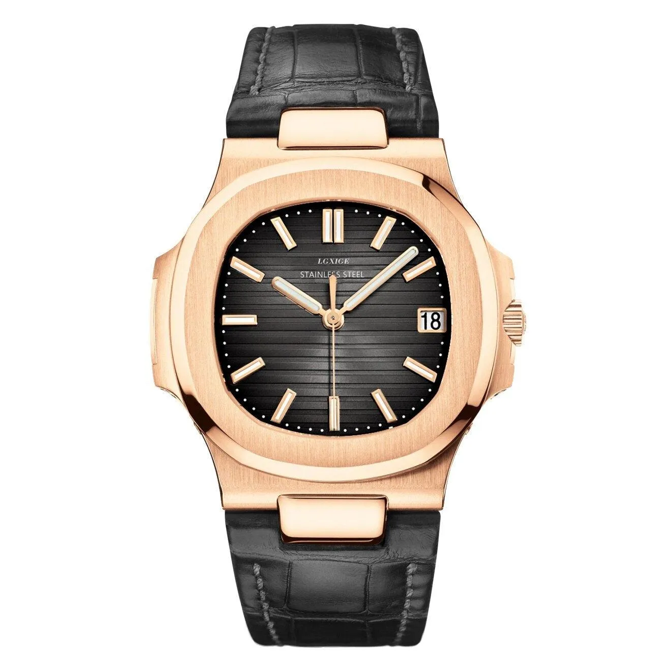 Lgxige Nautilus Quartz (PU Leather) Homage Watches
