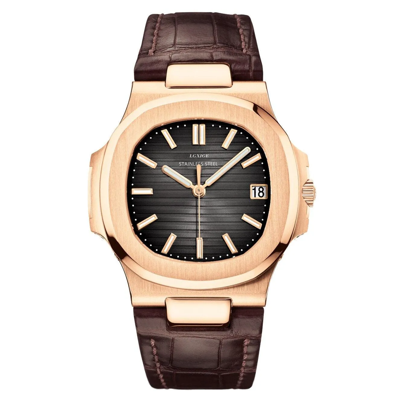 Lgxige Nautilus Quartz (PU Leather) Homage Watches